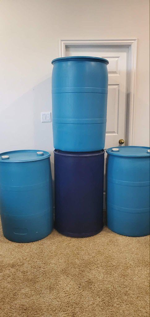 55 Gallons plastic water barrels,clean and ready to use