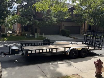 20ft PJ Tandem-axle utility trailer with 83" wide wood deck