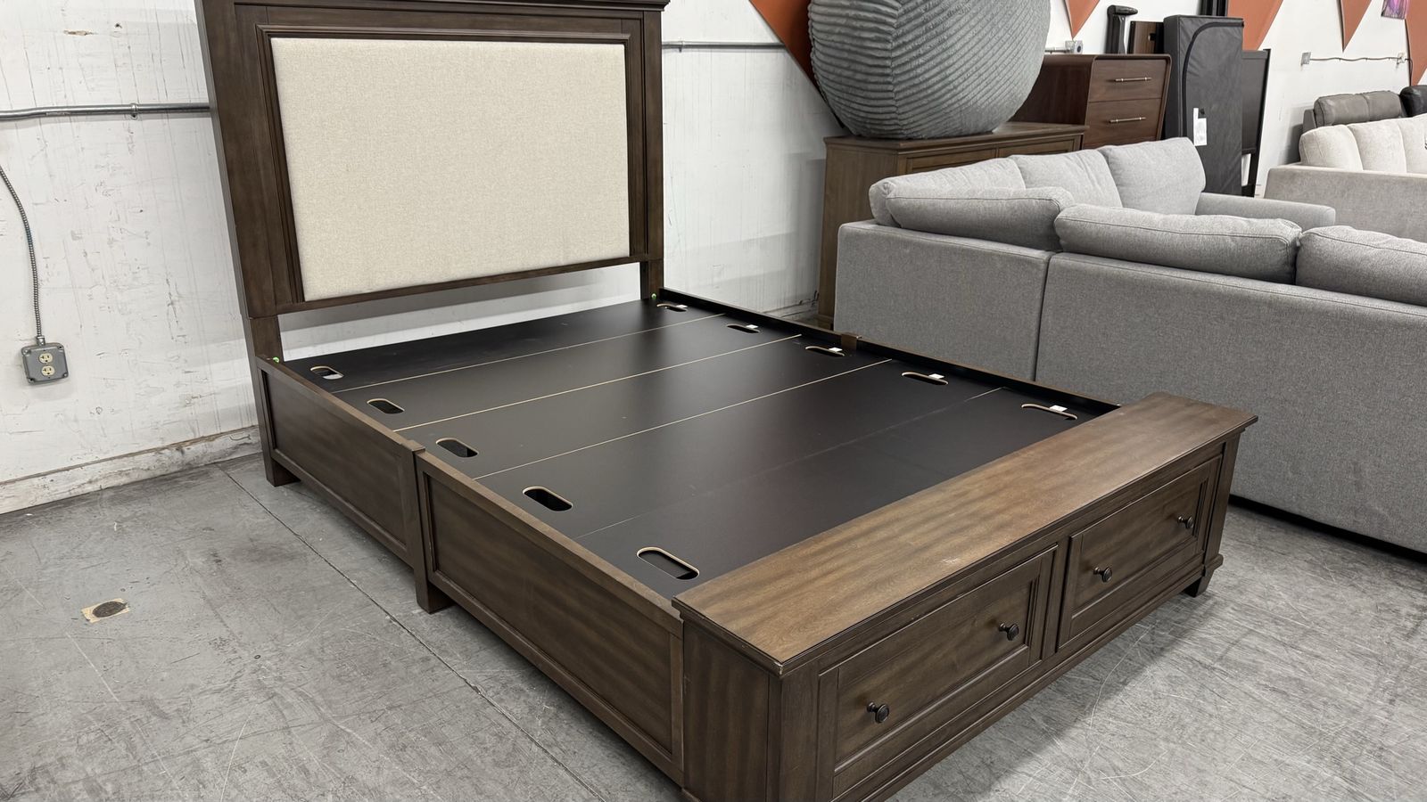 Queen bed storage headboard