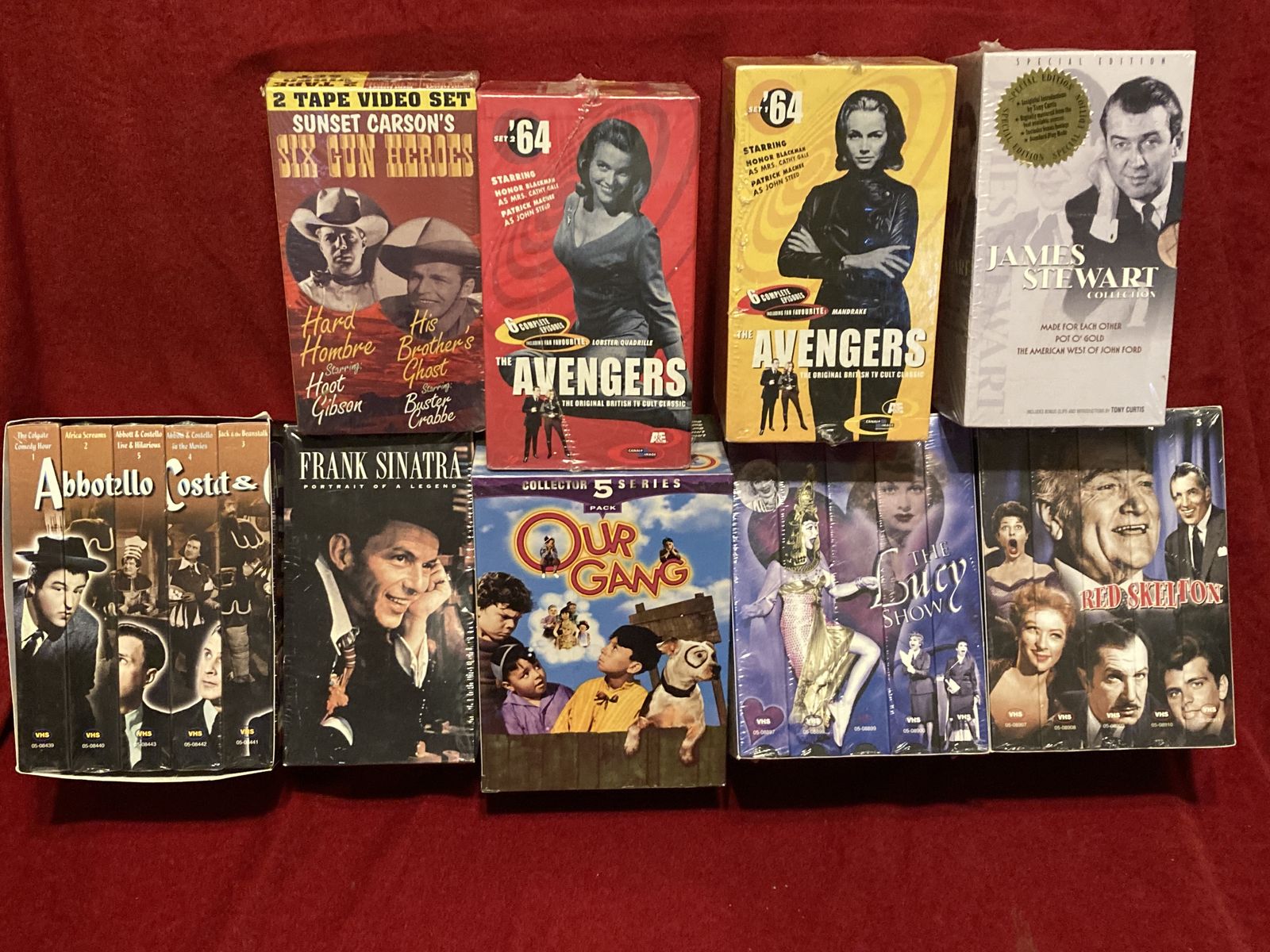 Vintage VHS Box Sets New Comedy Action Western & Frank Sinatra 10 Dollars Each 