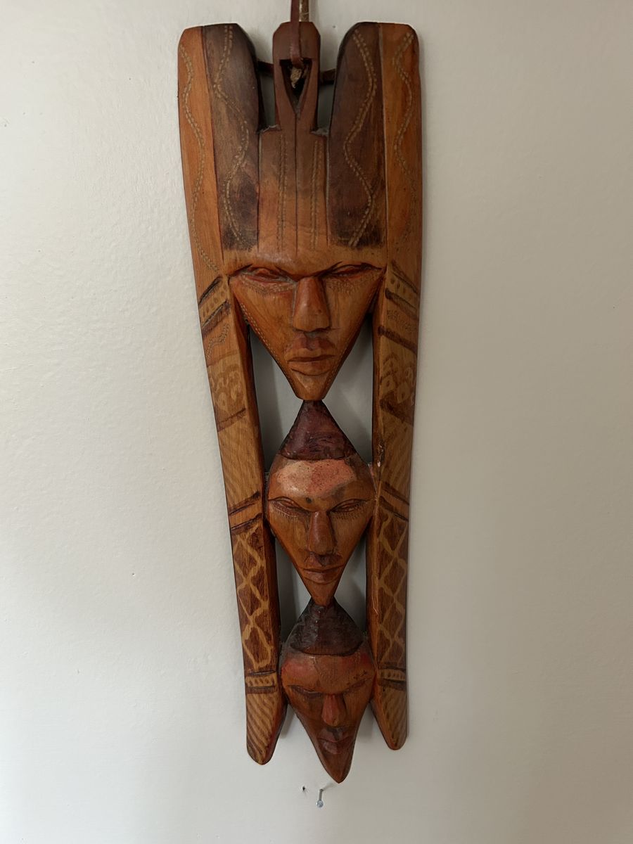 Hand-Carved Tribal Style Wall Mask