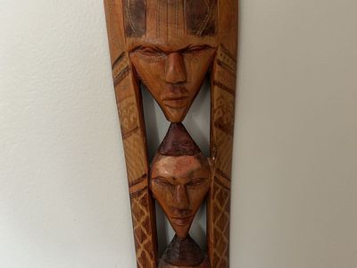 Hand-Carved Tribal Style Wall Mask