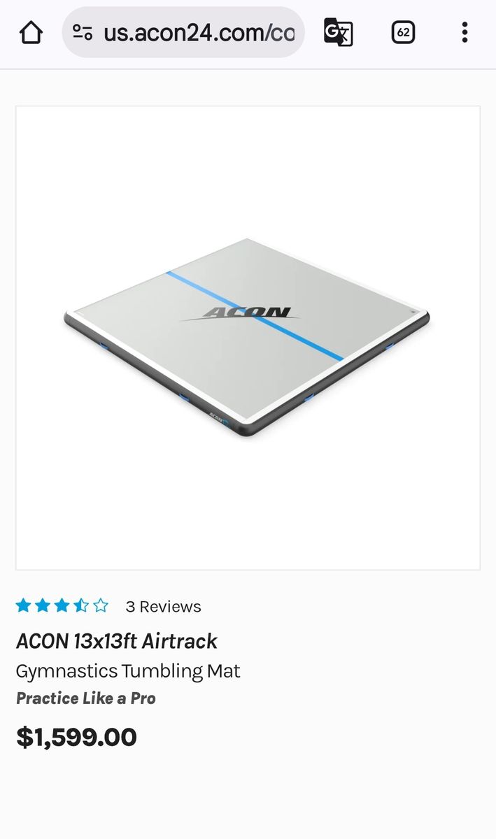 Gymnastics Airfloor / Airtrack 13ft x 13ft x 8inches (Huge)