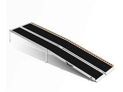 8 Feet Wheelchair Ramp, Non-Slip Aluminum Folded Ramp