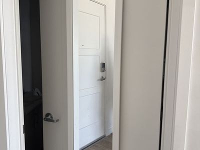 White Framed Over-the-Door Full Length Mirror - Space Saving Design