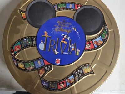 Mattel Disney's The Wonderful World of Disney Trivia Game - Movie Reel Tin Box