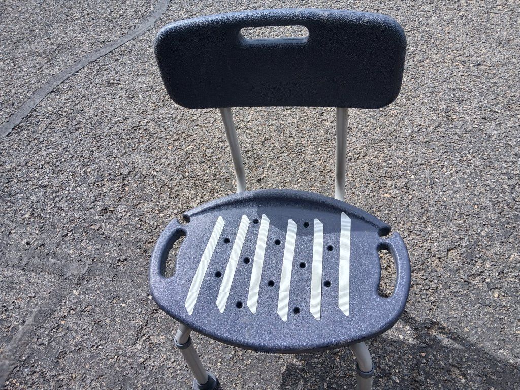Adjustable Shower Chair with Back Support - Dark Gray