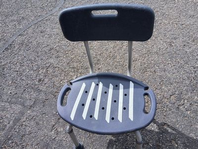 Adjustable Shower Chair with Back Support - Dark Gray