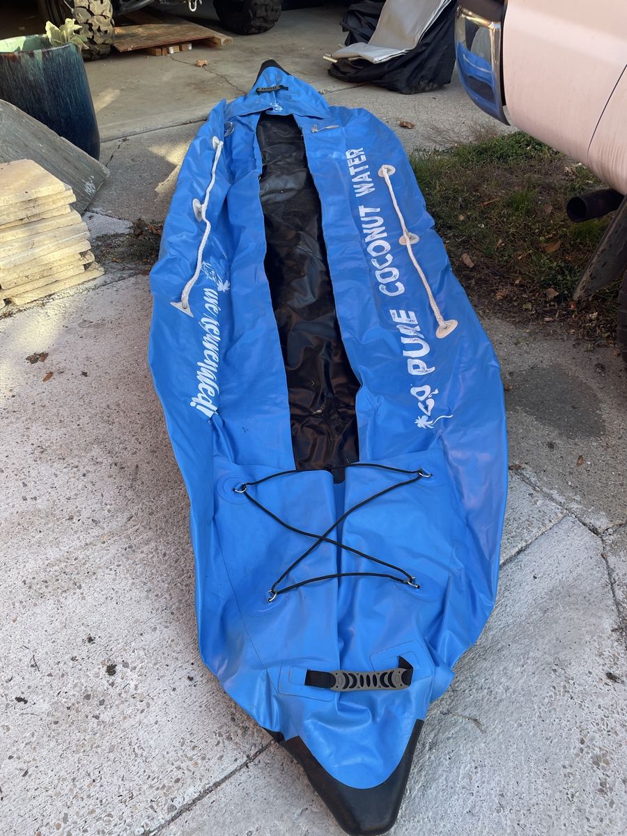 Inflatable Kayak Set - Blue, w/ Paddle, Pump, & Seat