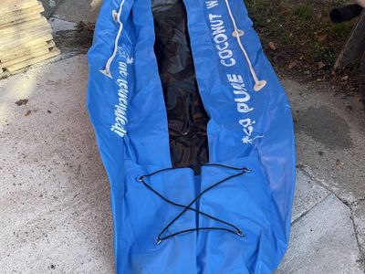 Inflatable Kayak Set - Blue, w/ Paddle, Pump, & Seat
