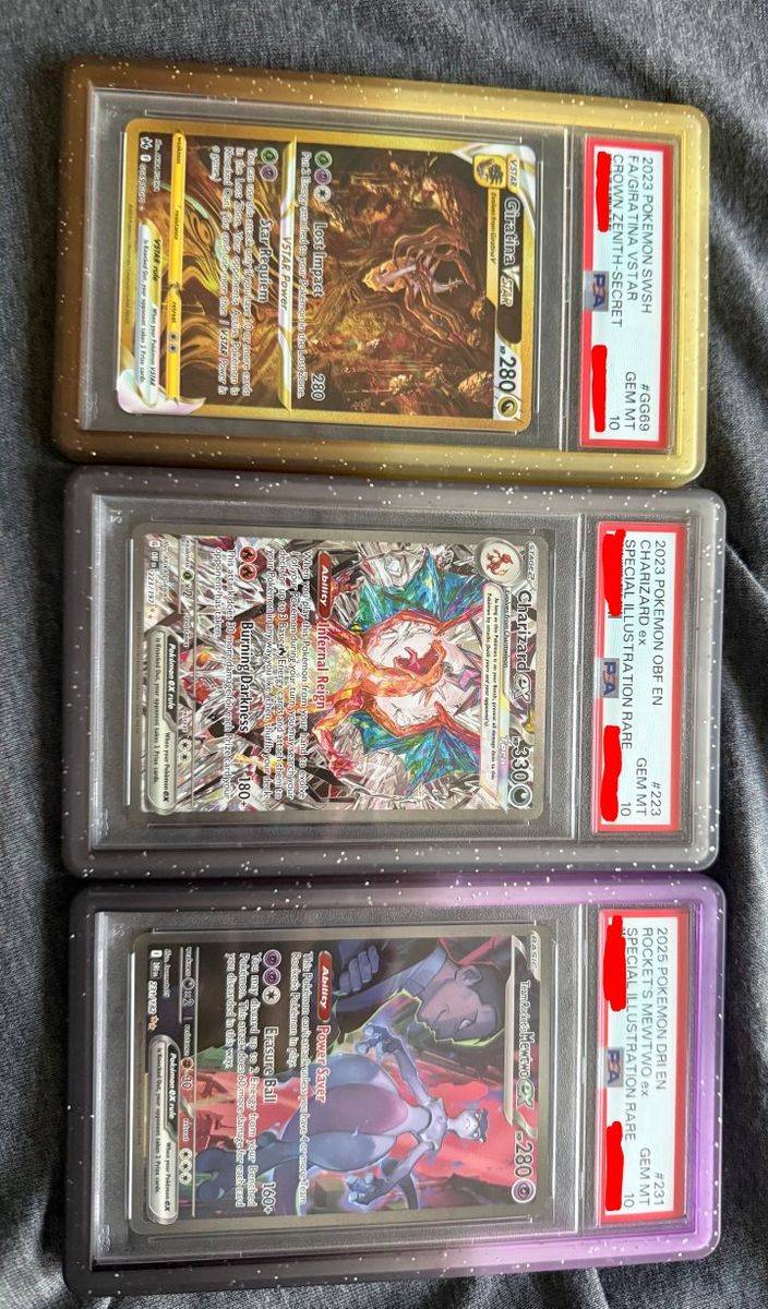 PSA 10 Pokemon Giratina VSTAR, Charizard ex, Team Rocket's Mewtwo ex