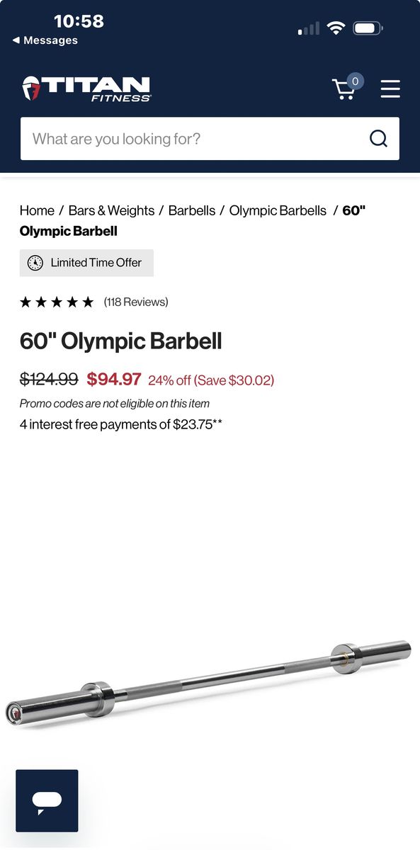 60" Olympic Barbell