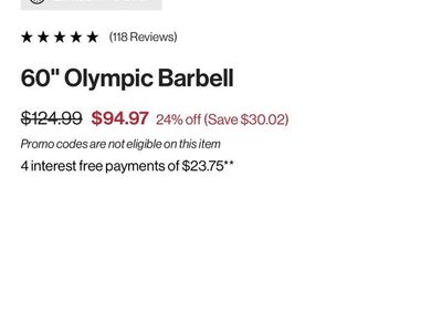 60" Olympic Barbell