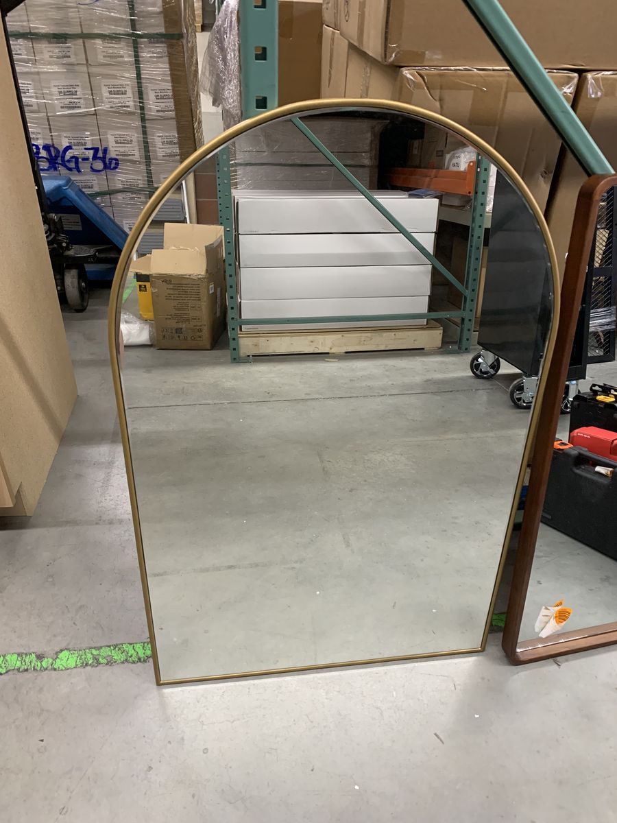 Home Decorators Collection Large Arched Gold Classic Accent Mirror (39 in. H x 26 in. W)