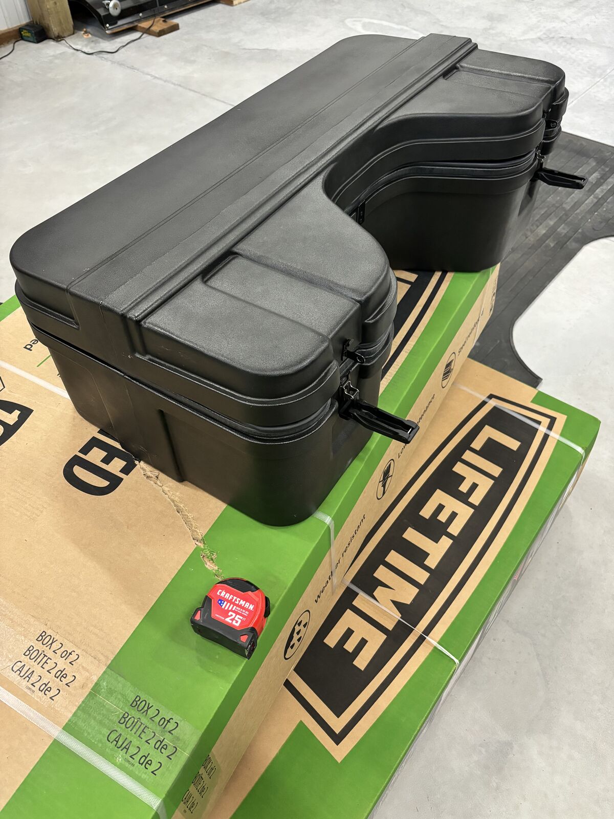 Atv rear rack storage box