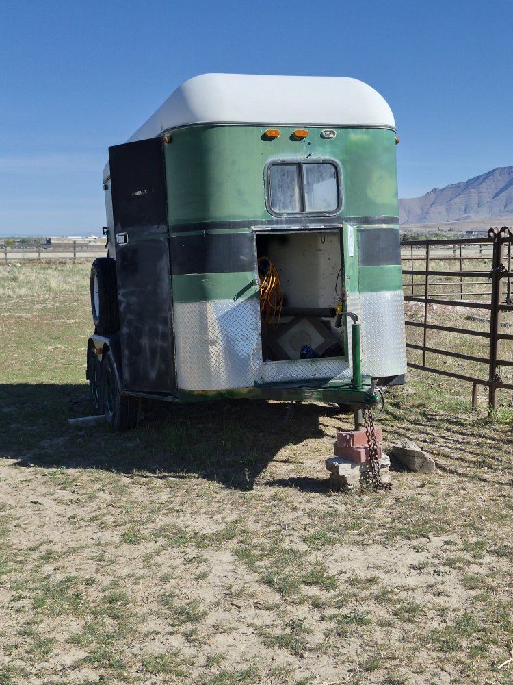 Used 2-Horse Trailer - Green & Black - Good Condition Horse Hauler