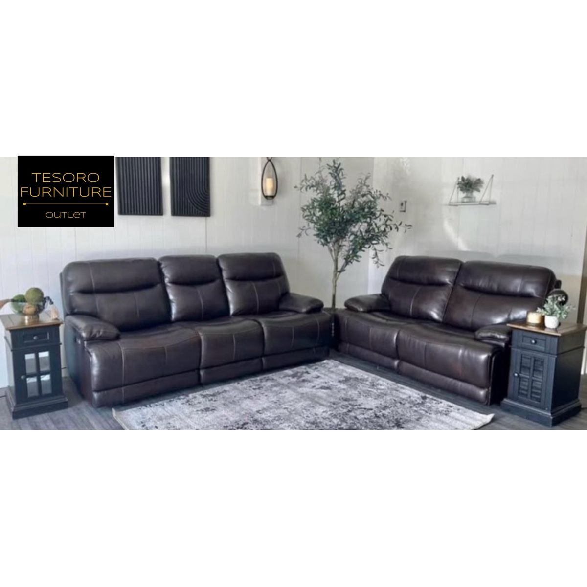 LEATHER RIDGEWIN RECLINER SOFA SET WE OFFER DELIVERY