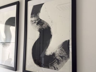 Modern Abstract Black & White Framed Art – Set of 8 (or Sold Individually)