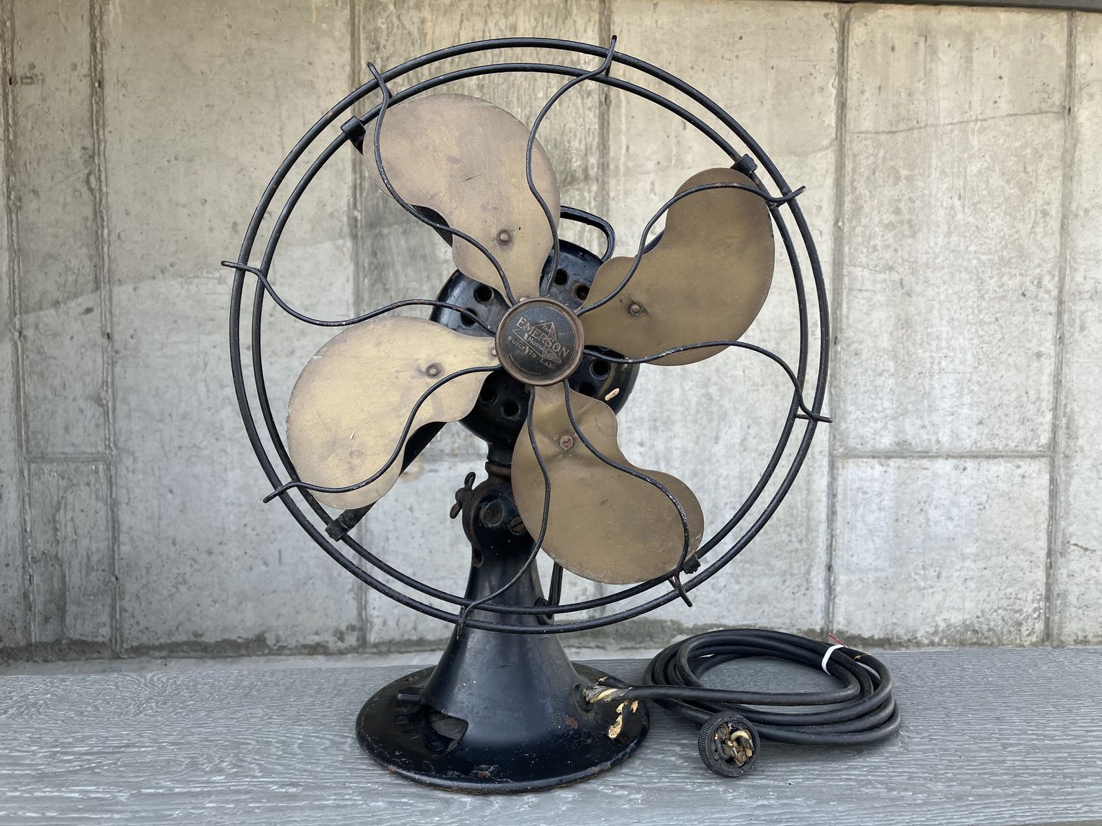 Antique  Emerson Brass Blade Fan 12 inch