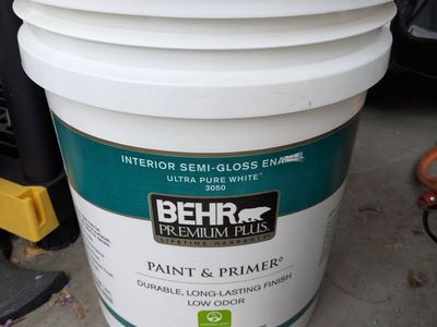 5 gallon Behr interior semi gloss enamel (new, unopened.)