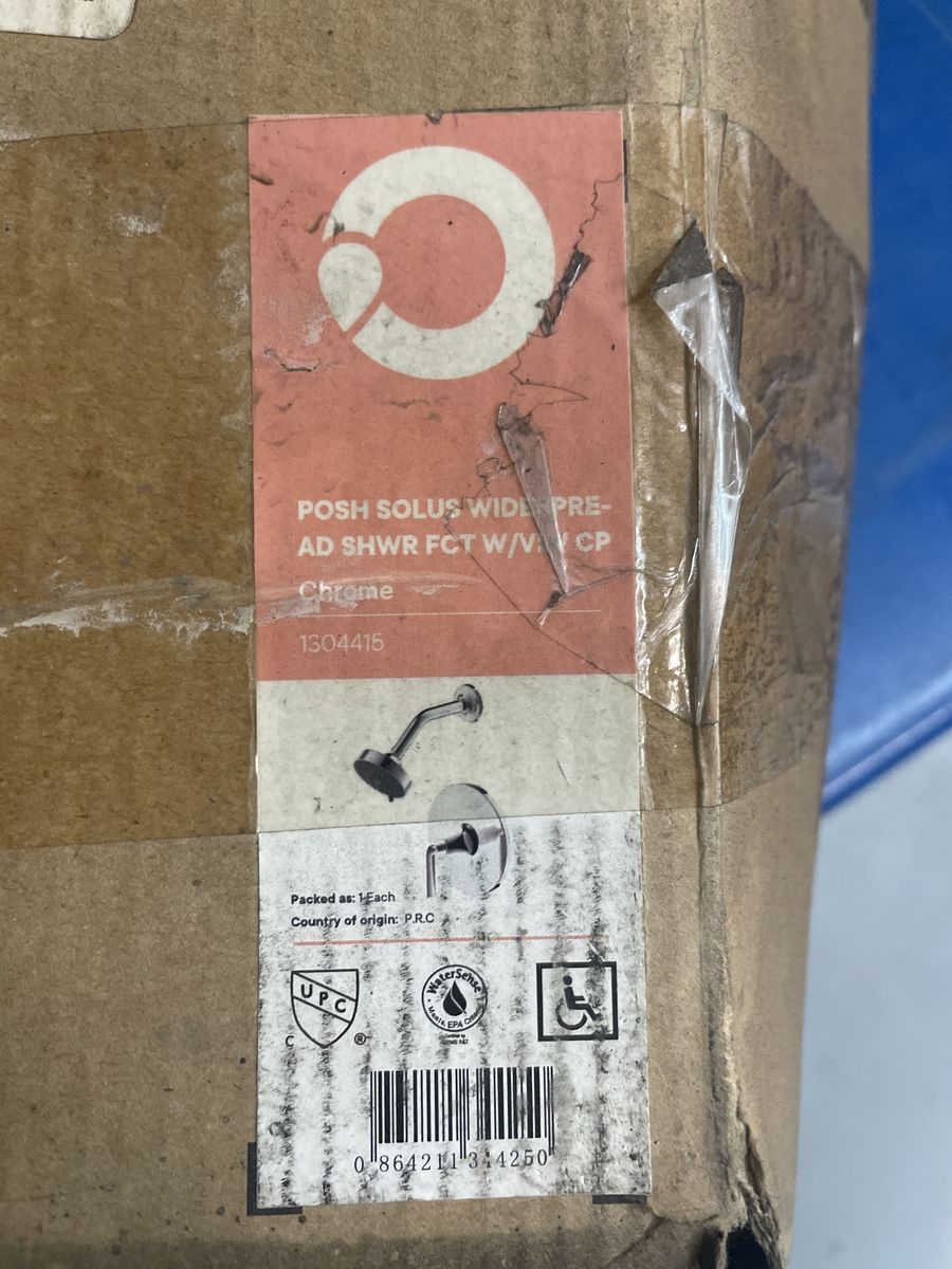 Posh Solus 1304415 Widespread Shower Faucet with Valve Chrome New Open Box