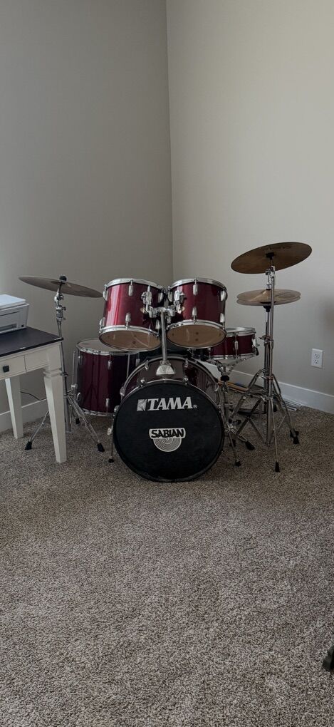Tama Drum Set With Sabian Cymbals
