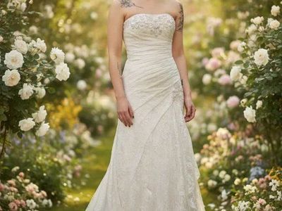 A-Line Lace Wedding Dress With Side Split