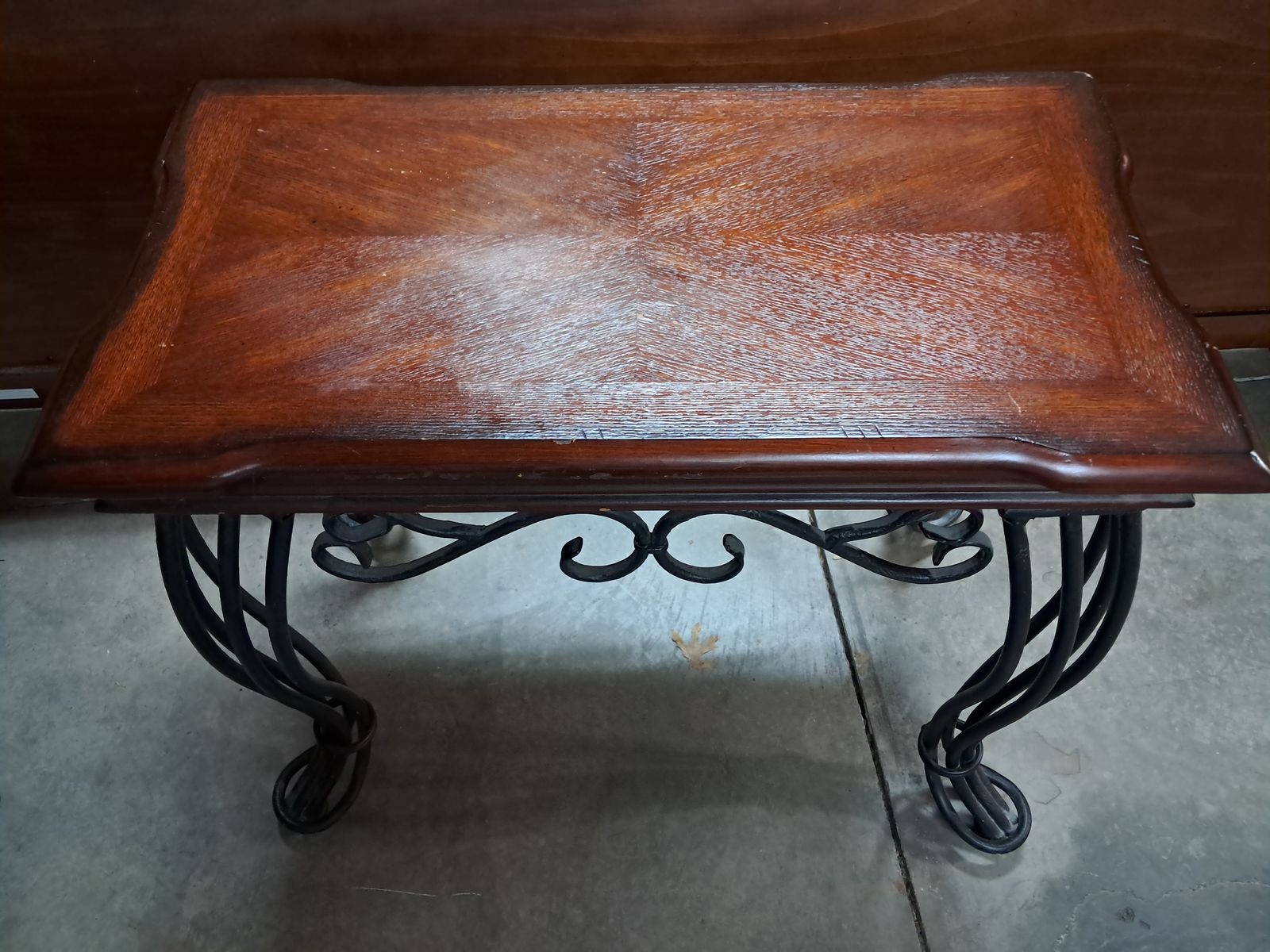 Wood & Metal Accent Table – Entryway / Bedside Table (24"H x 28"W x 16"D)