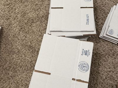 8x6x4 white Uline cardboard boxes