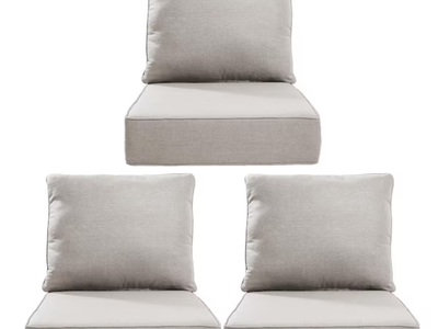NEW 24 in. x 24 in. x 6" 6-Piece Deep Seating Water and Fade Resistant Outdoor Lounge Chair Replacement Cushion Set in Beige