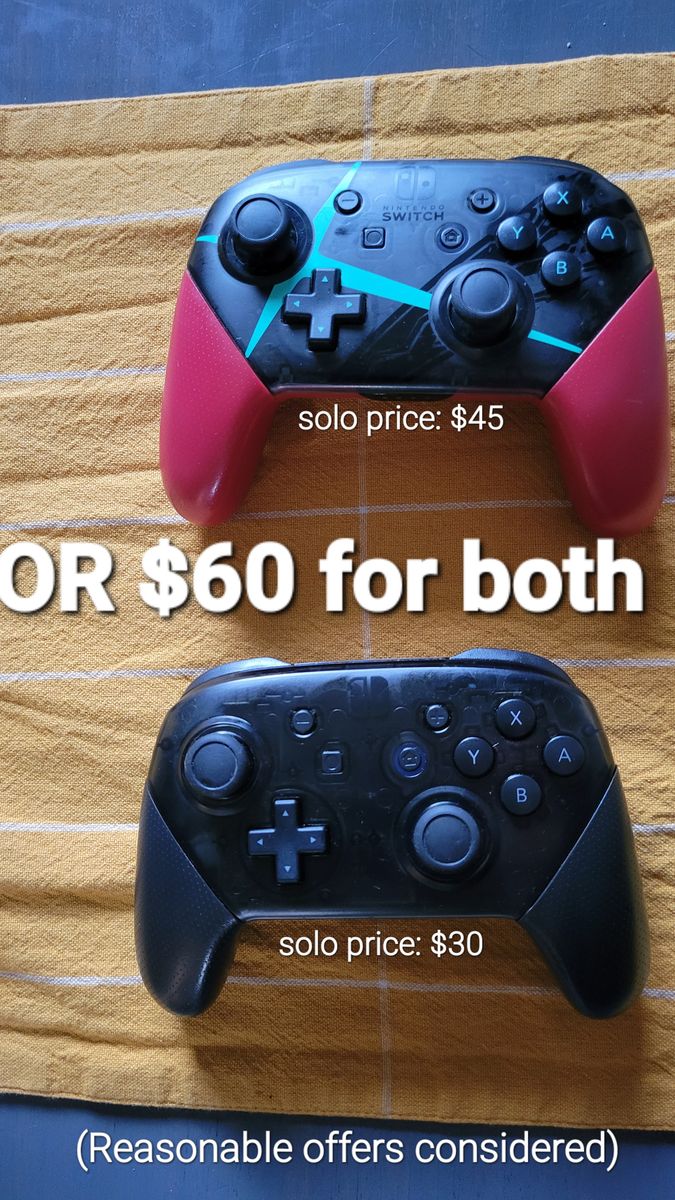 Nintendo Switch Pro Controllers - Standard Black & Xenoblade 2 Edition - Bundle or Separately