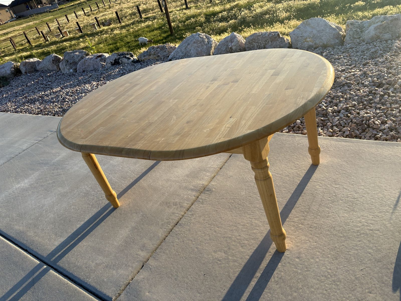 Solid Wood Dining Table - Used with Minor Scratches, Optional Chairs for Refinishing