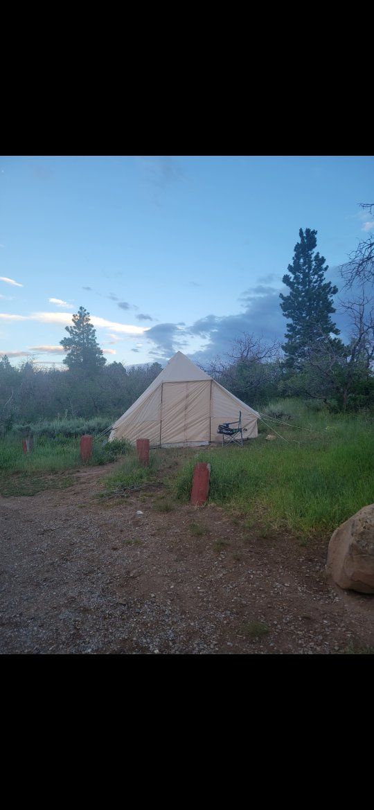 Large Canvas Glamping Tent - Pyramid Style, Spacious Outdoor Shelter