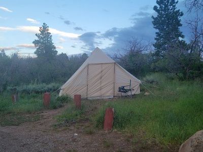 Large Canvas Glamping Tent - Pyramid Style, Spacious Outdoor Shelter