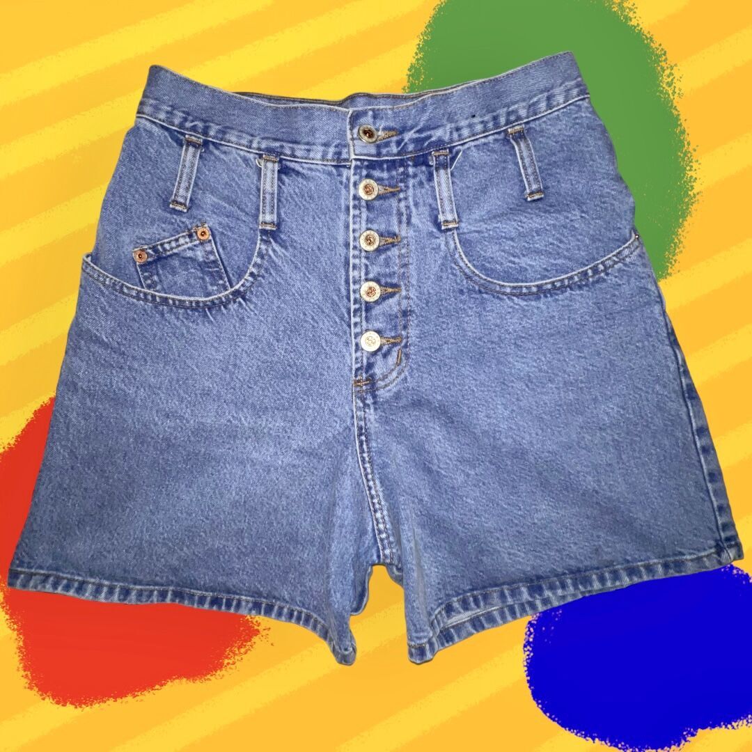 Vintage 1980's Steel Denim Shorts - Size 9