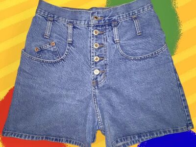 Vintage 1980's Steel Denim Shorts - Size 9