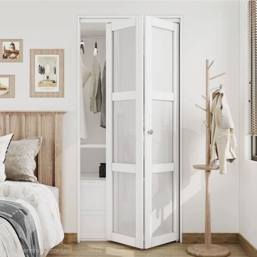 Ark Design White 3 Lite Closet Bi-Fold Doors 30x80 NEW