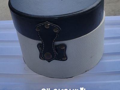 Round Faux Leather Storage Box