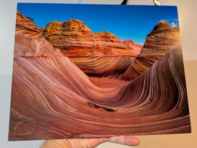 11x14" Semi gloss metal print of the wave