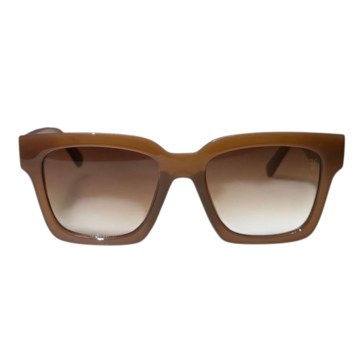 Frye Lisa Camel Oversized Square Sunglasses Brown Gradient