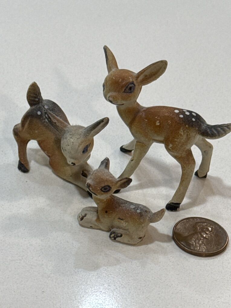 Vintage Mini Plastic Deer Figurines (3) $7