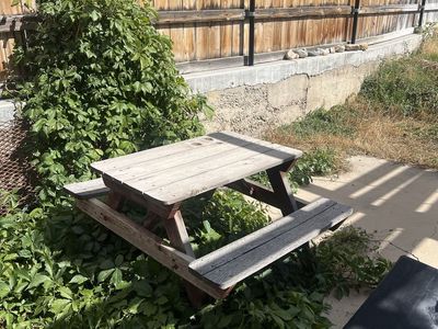 Vintage Childrens Wooden Picnic Table Outdoor Kids Play Table