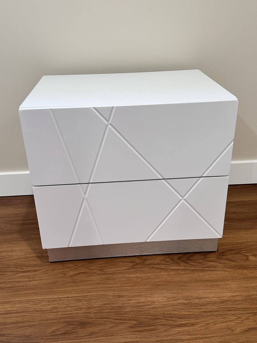 Naples Modern Gloss Geometric Nightstand