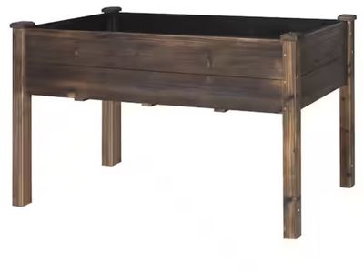 VEIKOUS 48 in. L x 24 in. W x 30 in. H Carbonized Cedar Raised Garden Bed with Liner