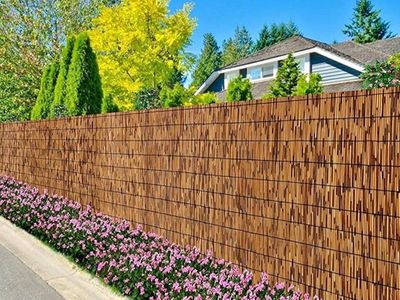 2 Pack Natural Bamboo Reed Fence,6FT X 16.4FT Reed Fencing Bamboo Fencing 6FT High Outdoor Privacy Reed Screening for Garden,Bal