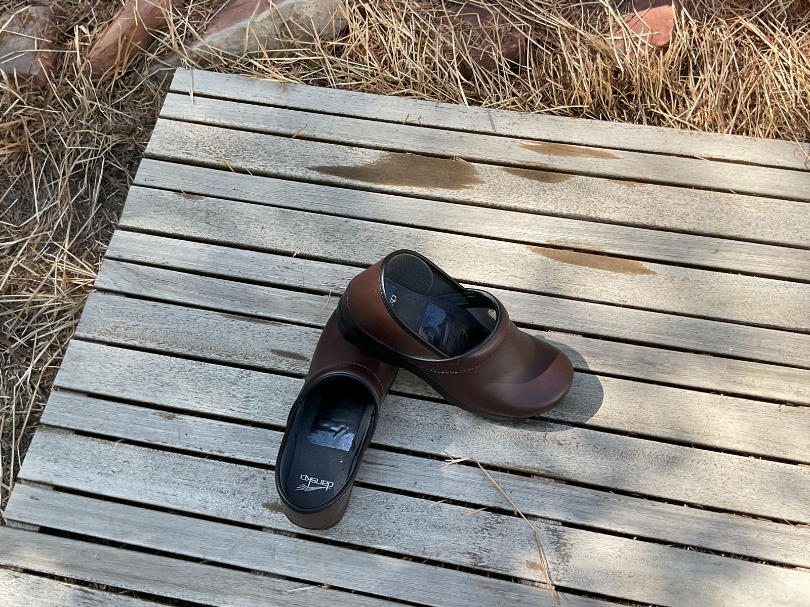 brown clogs
