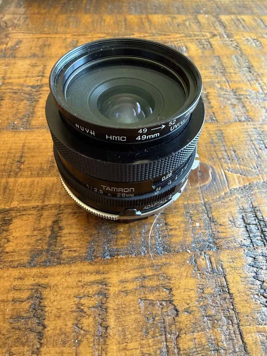 Tamron 1:2.5 28mm manual focus film lens