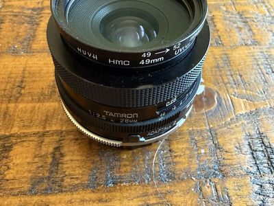 Tamron 1:2.5 28mm manual focus film lens