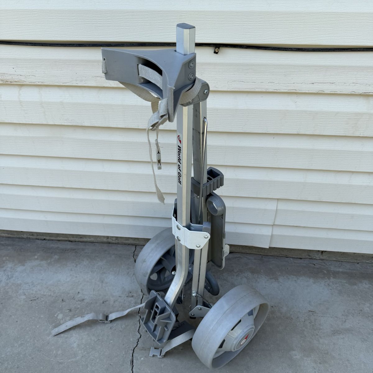 JEF World of Golf Folding 2-Wheel Golf Bag Push Pull Cart Trolley
