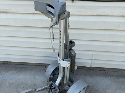 JEF World of Golf Folding 2-Wheel Golf Bag Push Pull Cart Trolley